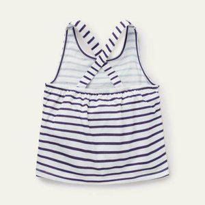 MINI BODEN 13-14 Strawberry Tart Red Stripe Gathered Cross-Back Tank Top